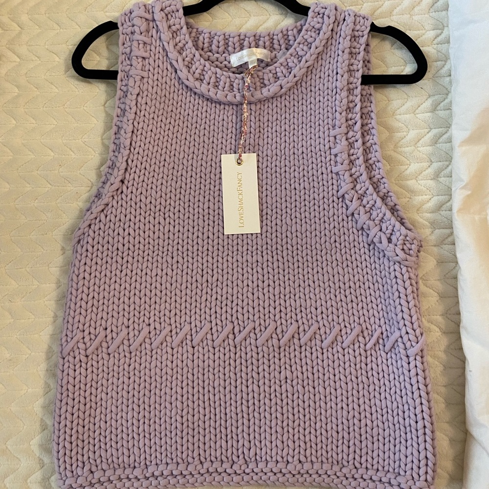 NWT LoveShackFancy Jeremiah Lavender Sweater Vest